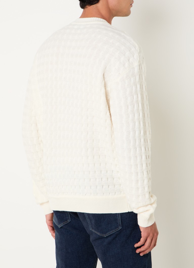 Emporio Armani textured chunky knit wool pullover