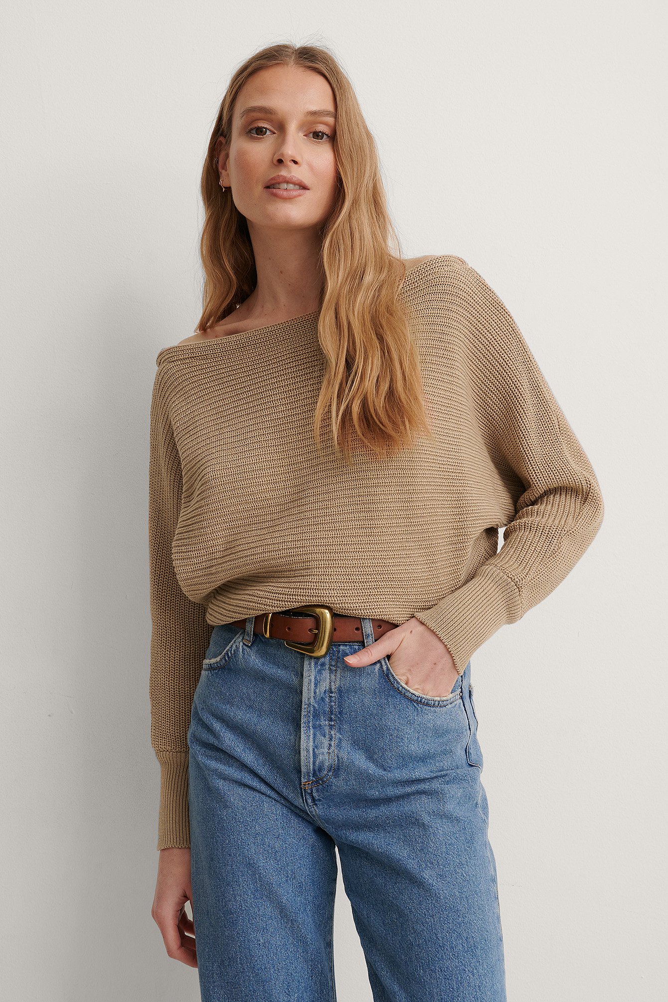 Off Shoulder Knitted Sweater