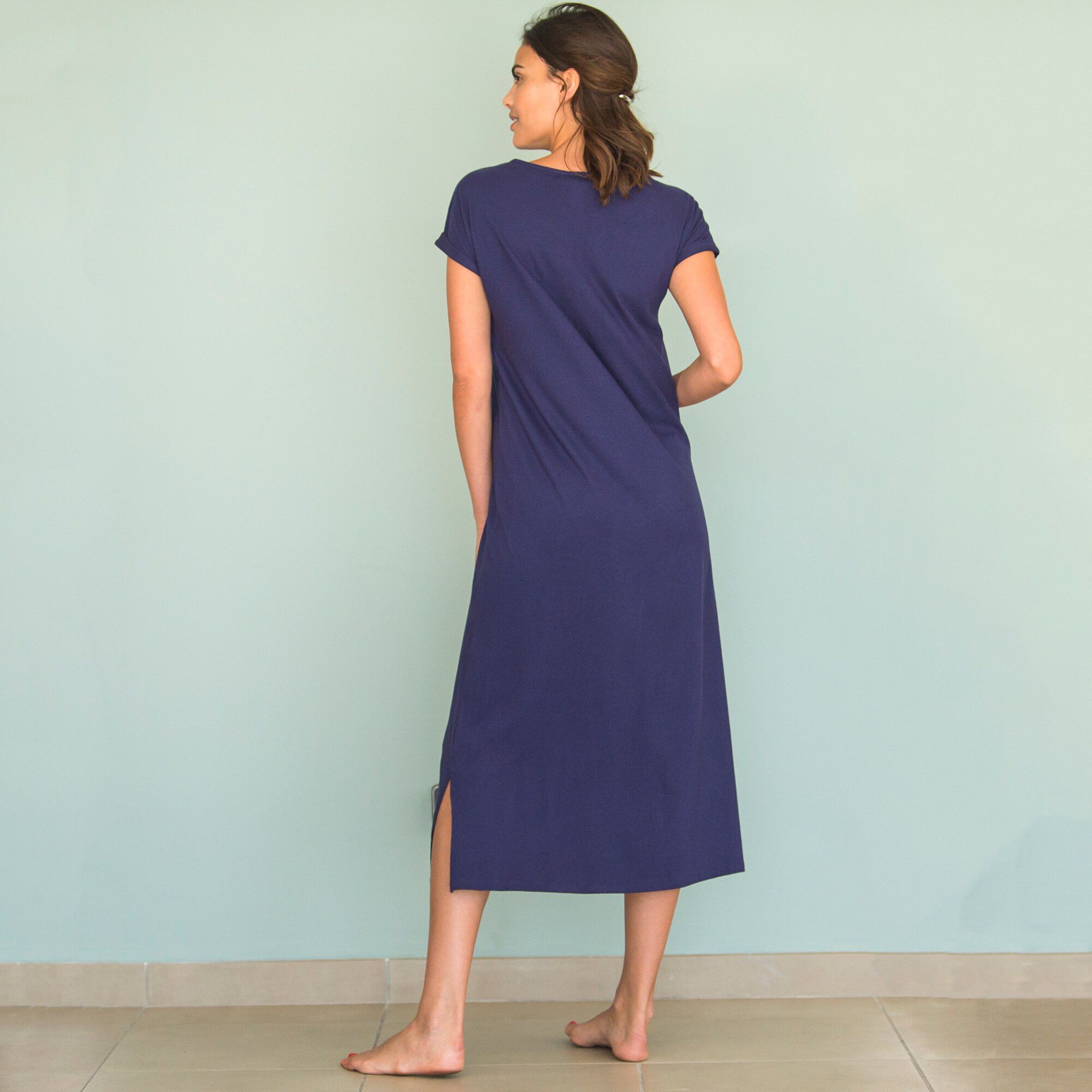 Chemise de nuit longue manches courtes – Lot de 2