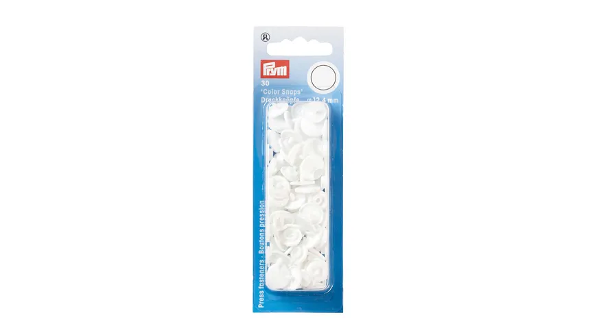 Prym nähfreie Druckknöpfe Color Snaps rund 12,4 mm weiß