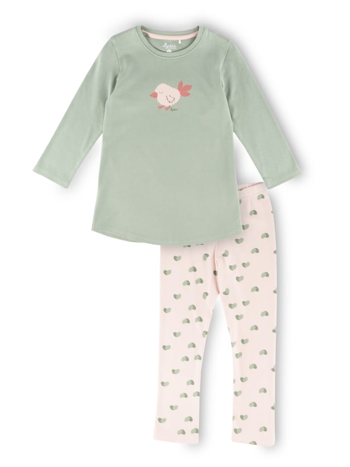 Sigikid Pyjama Kinder Schlafanzug in grün/weiß günstig kaufen