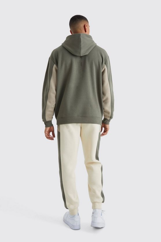 Oversize Colorblock Hoodie mit Logo