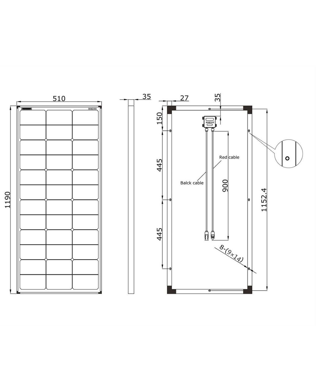 Enjoy solar Monokristallines Solarmodul 180W/12V