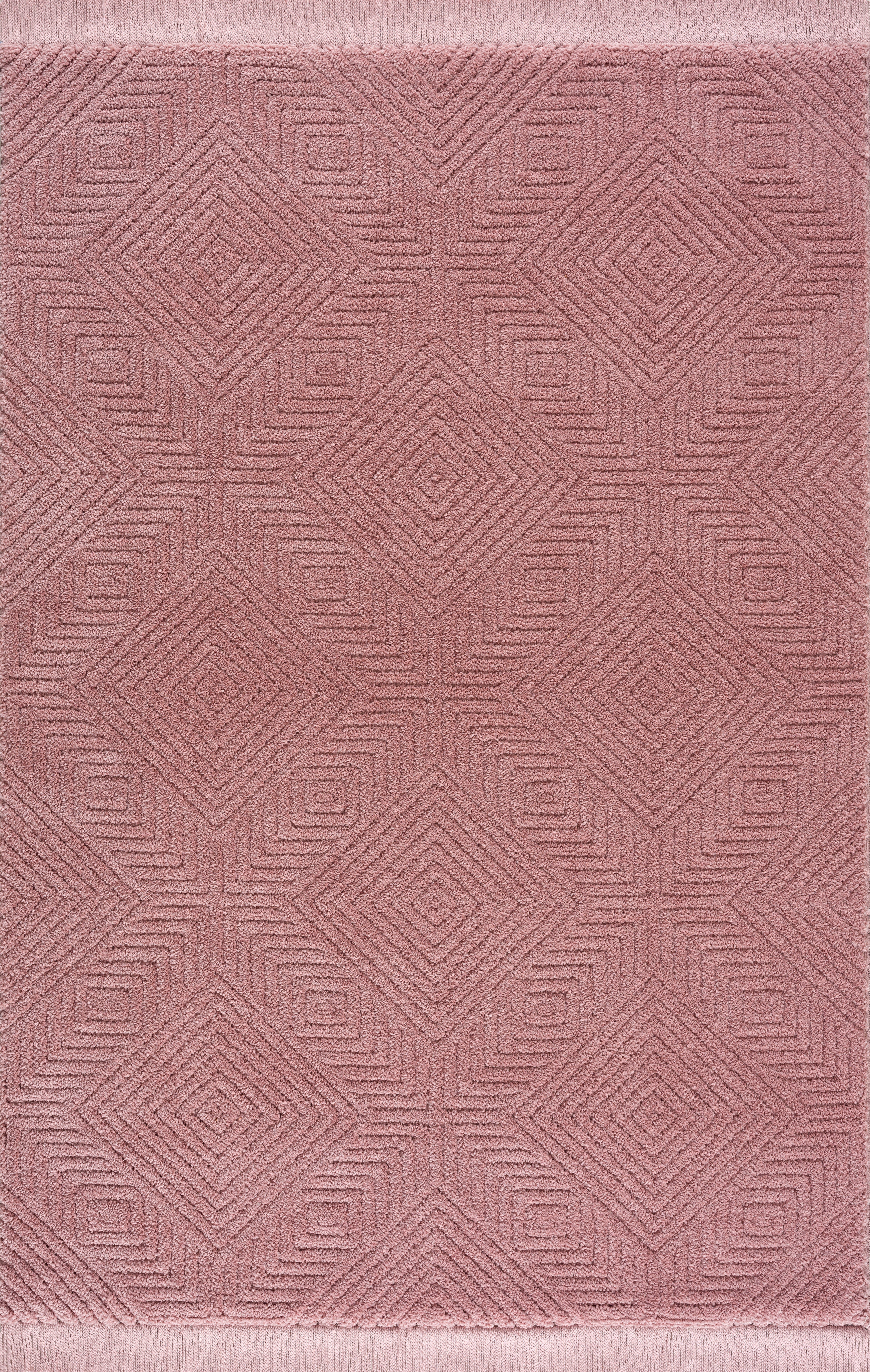 Teppich Duchesse, Leonique, rechteckig, Höhe: 22 mm, grafisches Design, Boho, Wende-Teppich im 3D-Effekt, mit Fransen