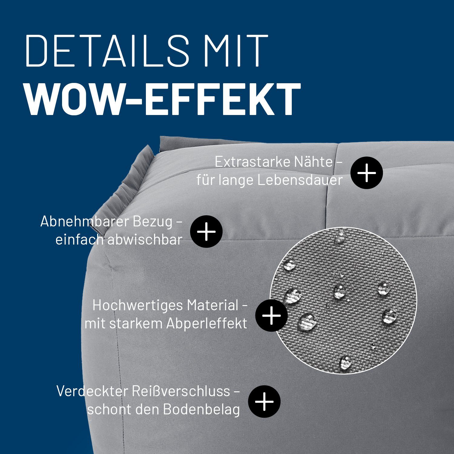 Lumaland Loungeset Modulares System erweiterbar In- & outdoor, (5-tlg), Lounge wasserfest abnehmbarer Bezug individuell kombinierbar waschbar