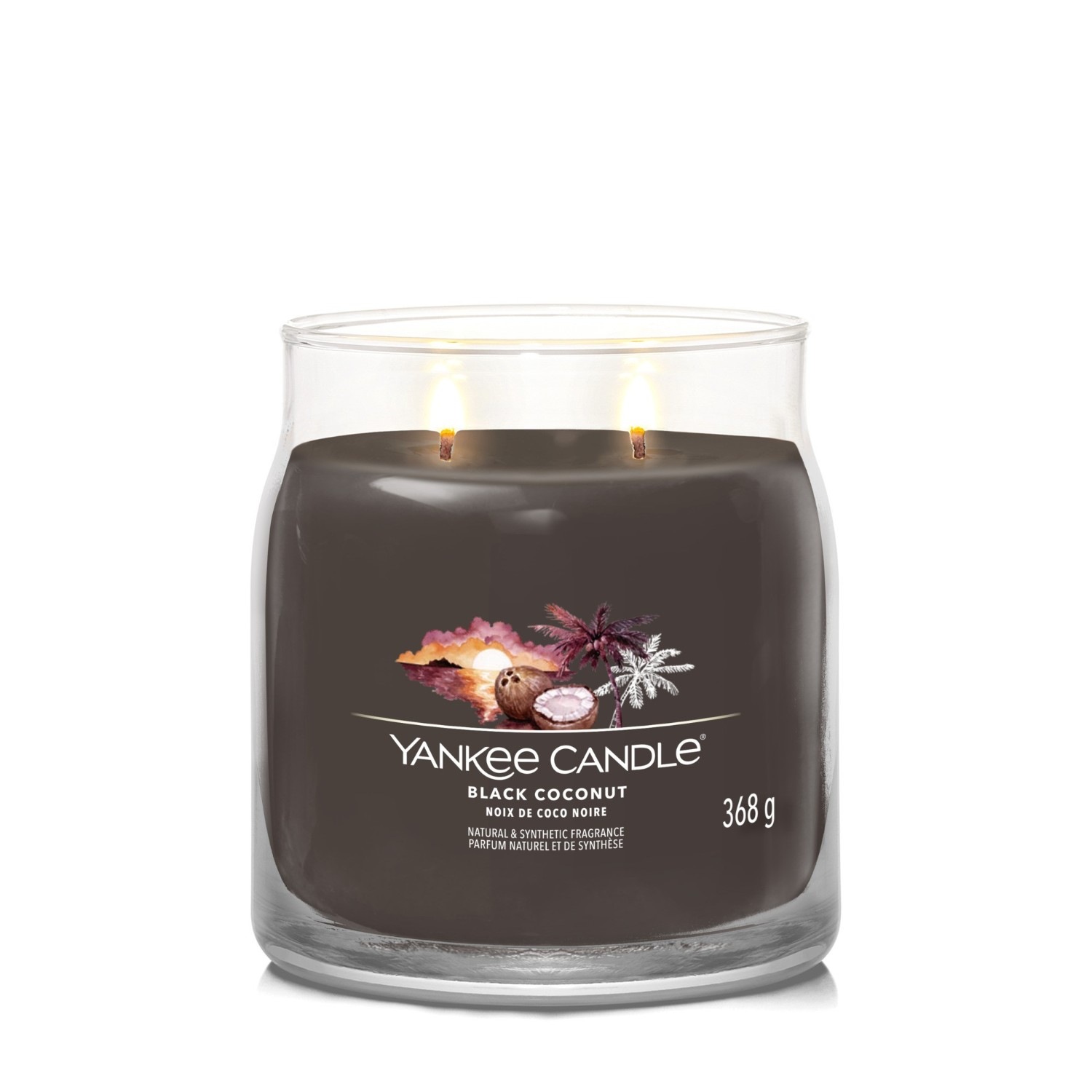 Świeca YANKEE CANDLE w średnim słoiku o zapachu czarnego kokosa