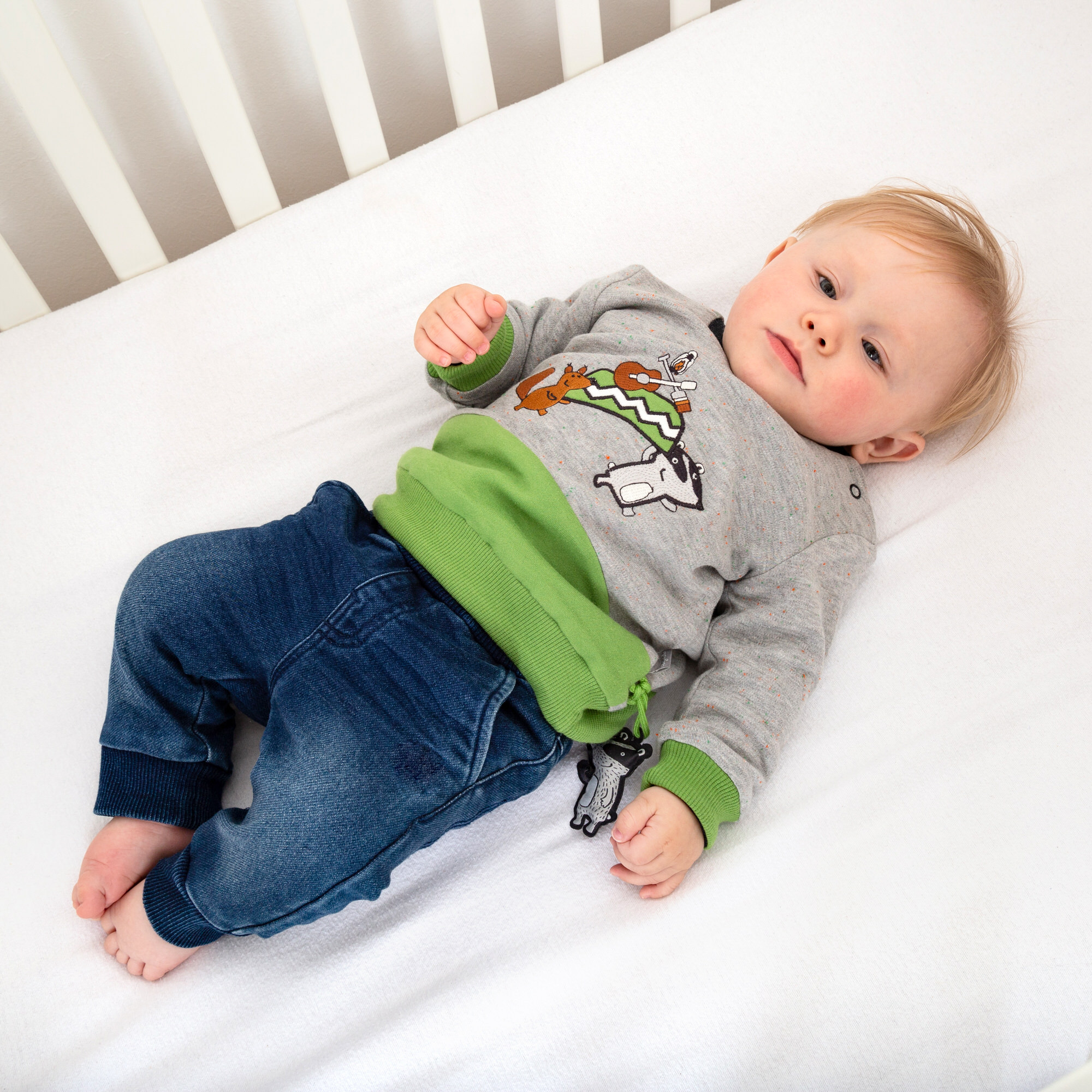 Babyjeans mit Beinbündchen in Dunkelblau