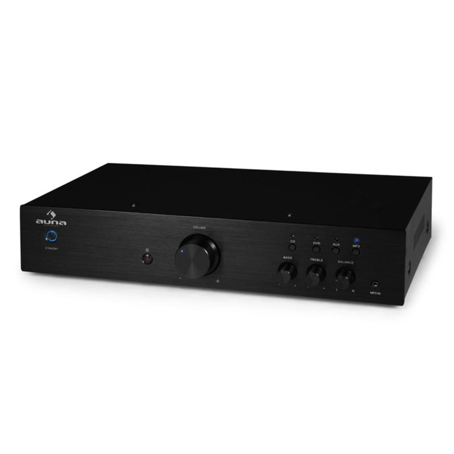 Auna AV2-CD508 Audioverstärker (Anzahl Kanäle: drei Stereo-Cinch-Audio-Eingänge und ein Line-Ausgang, 125 W, Audio Verstärker HiFi Stereo Amplifier)