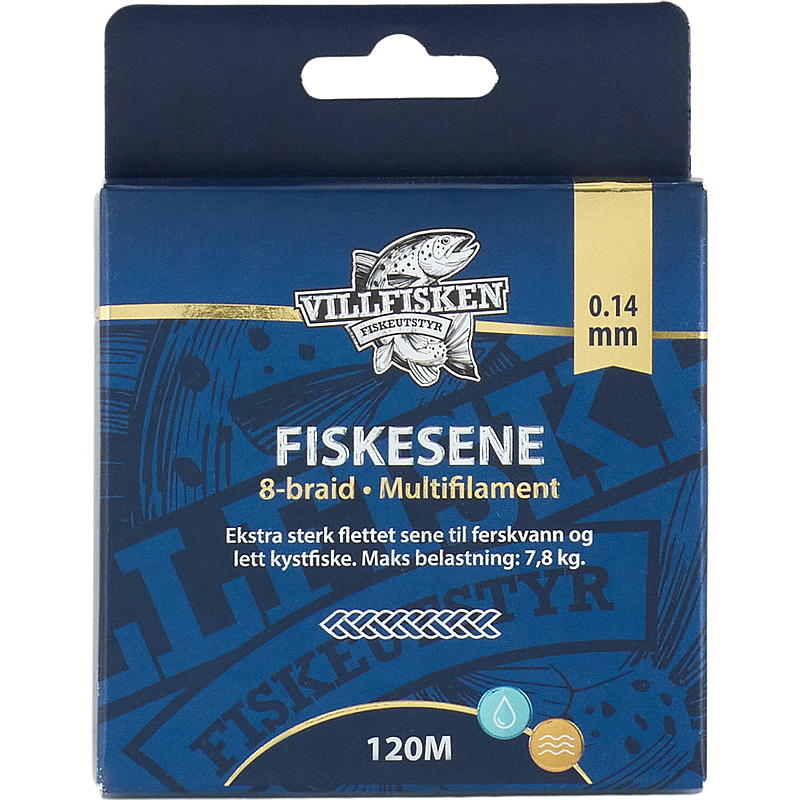 Villfisken Fiskesene 8-braid 0,14 mm, 120 m, Villfisken