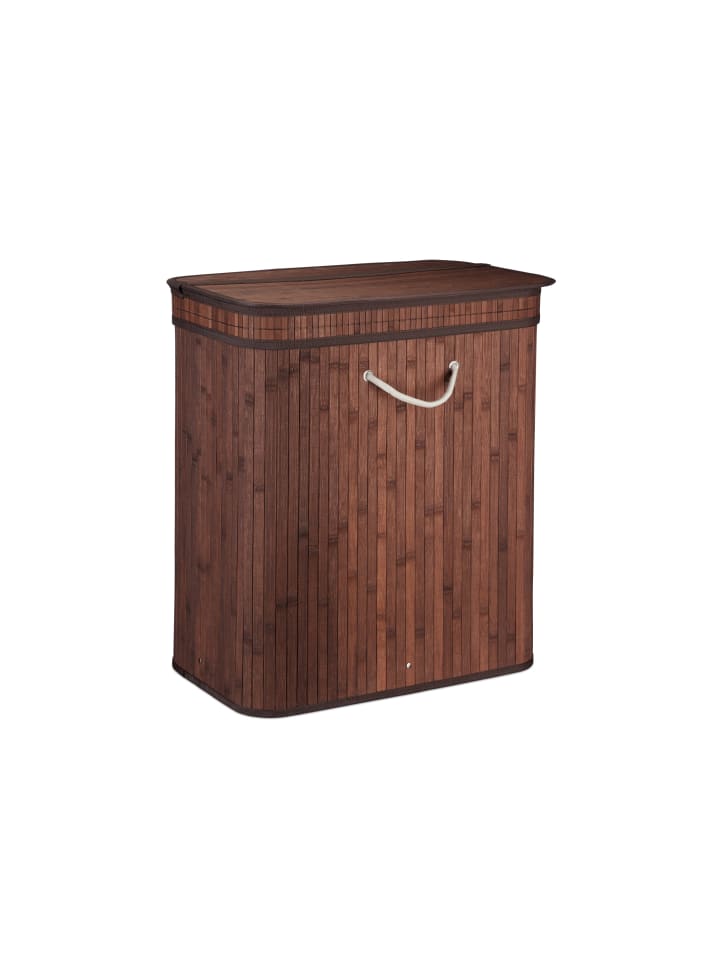 relaxdays Wäschekorb in Braun - (B)55 x (H)63 x (T)35 cm günstig kaufen onesize