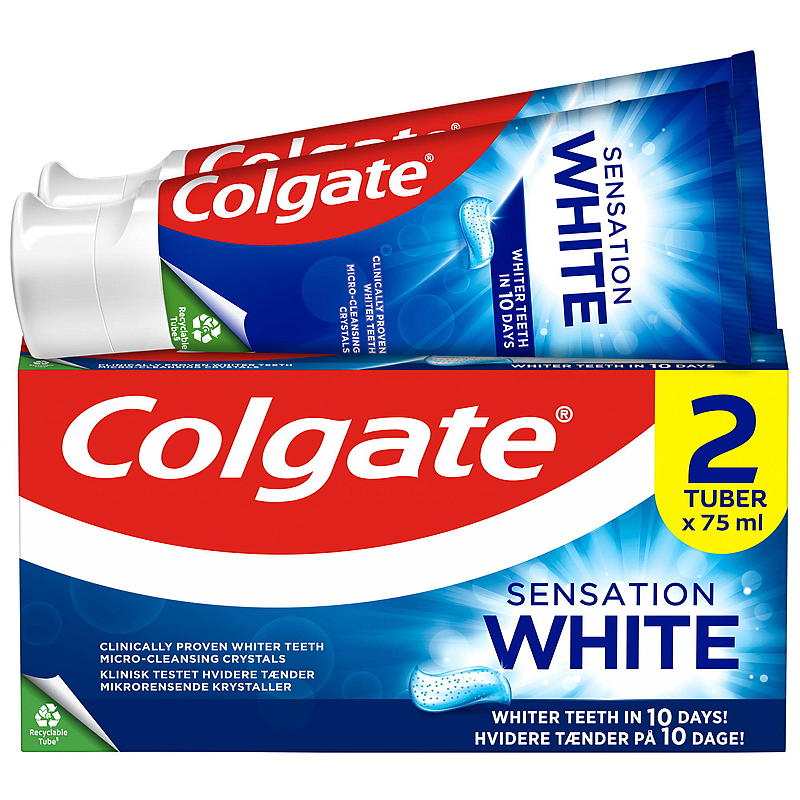 Colgate Tannkrem 2-pk Sensation white Colgate