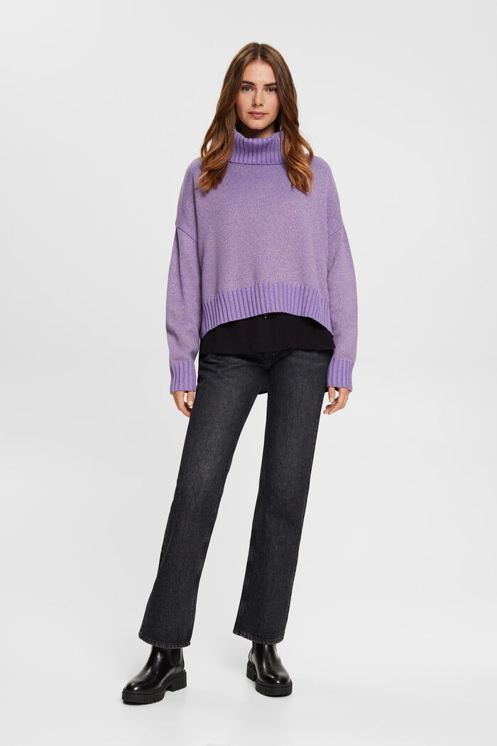 Rollkragenpullover mit Metallic-Finish