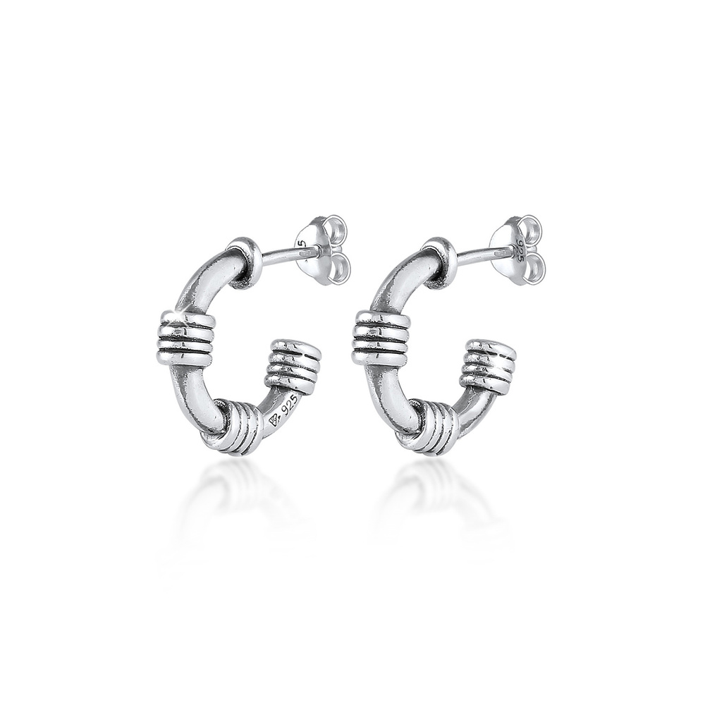 KUZZOI KUZZOI Boucles d'Oreilles Prise pour homme Creolen Vintage en argent sterling 925 Boucles d'oreilles