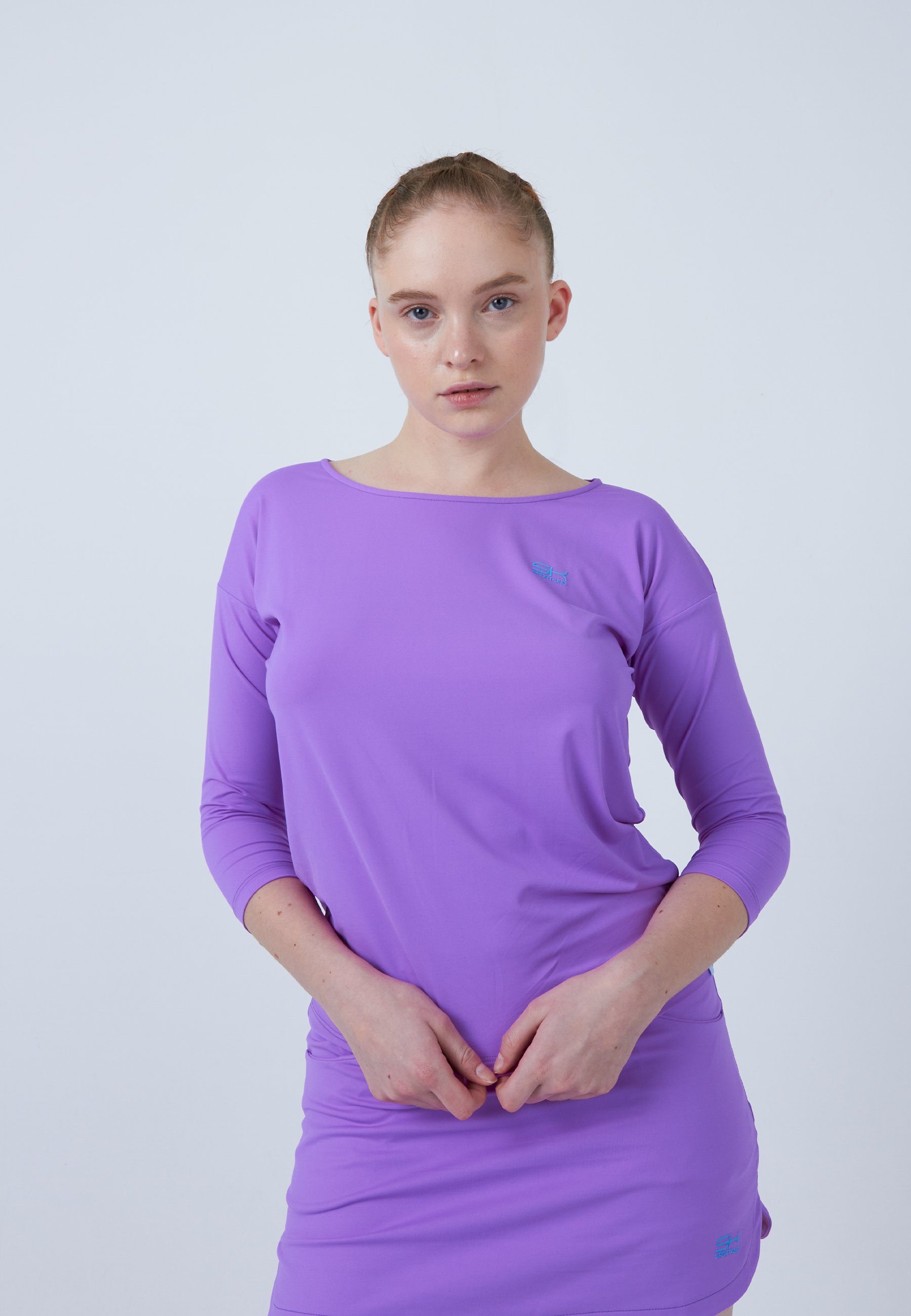 SPORTKIND Funktionsshirt Tennis 3/4 Loose Fit Shirt Mädchen & Damen lila