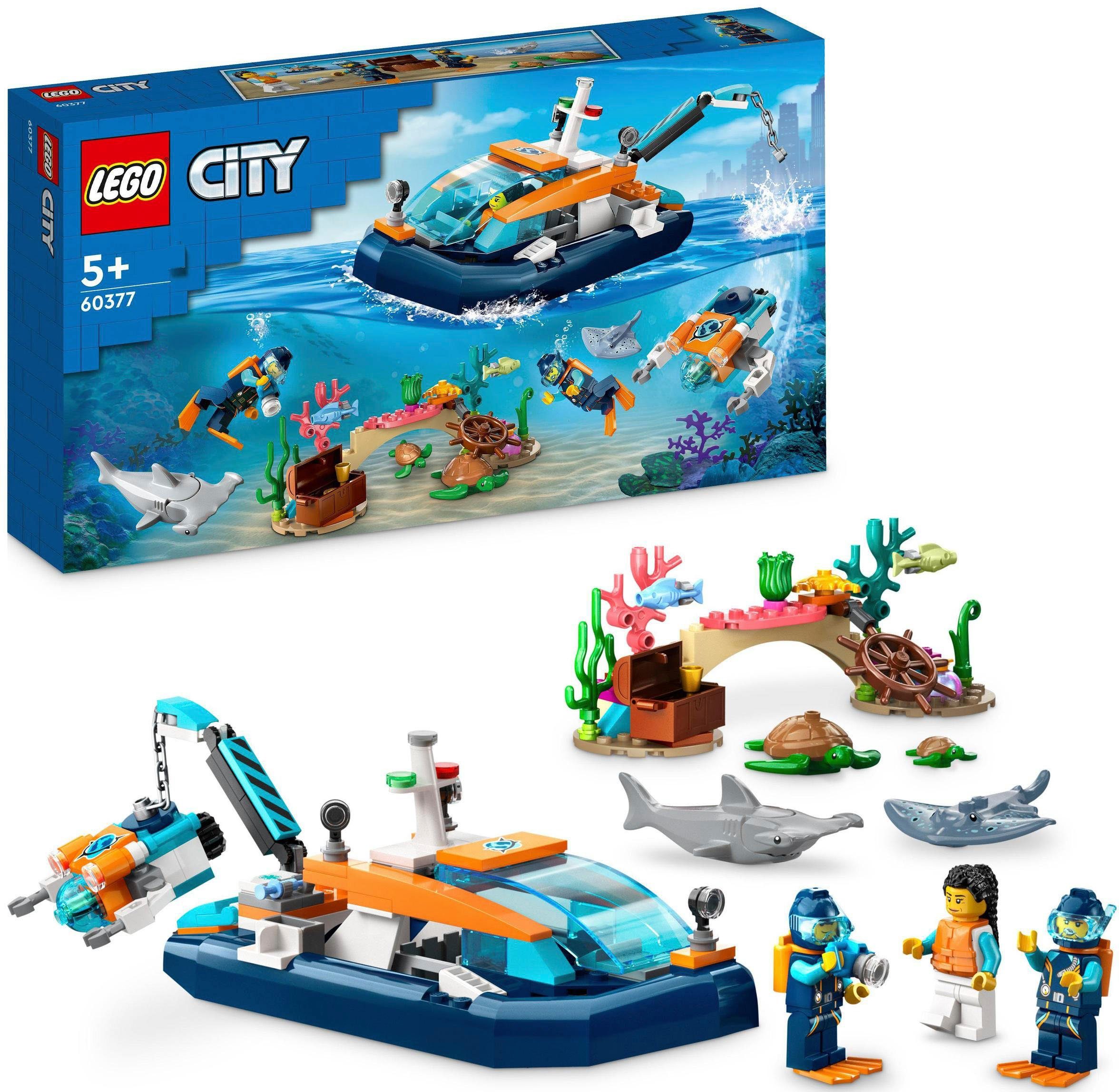 LEGO® Konstruktionsspielsteine Meeresforscher-Boot (60377), LEGO® City, (182 St), Made in Europe
