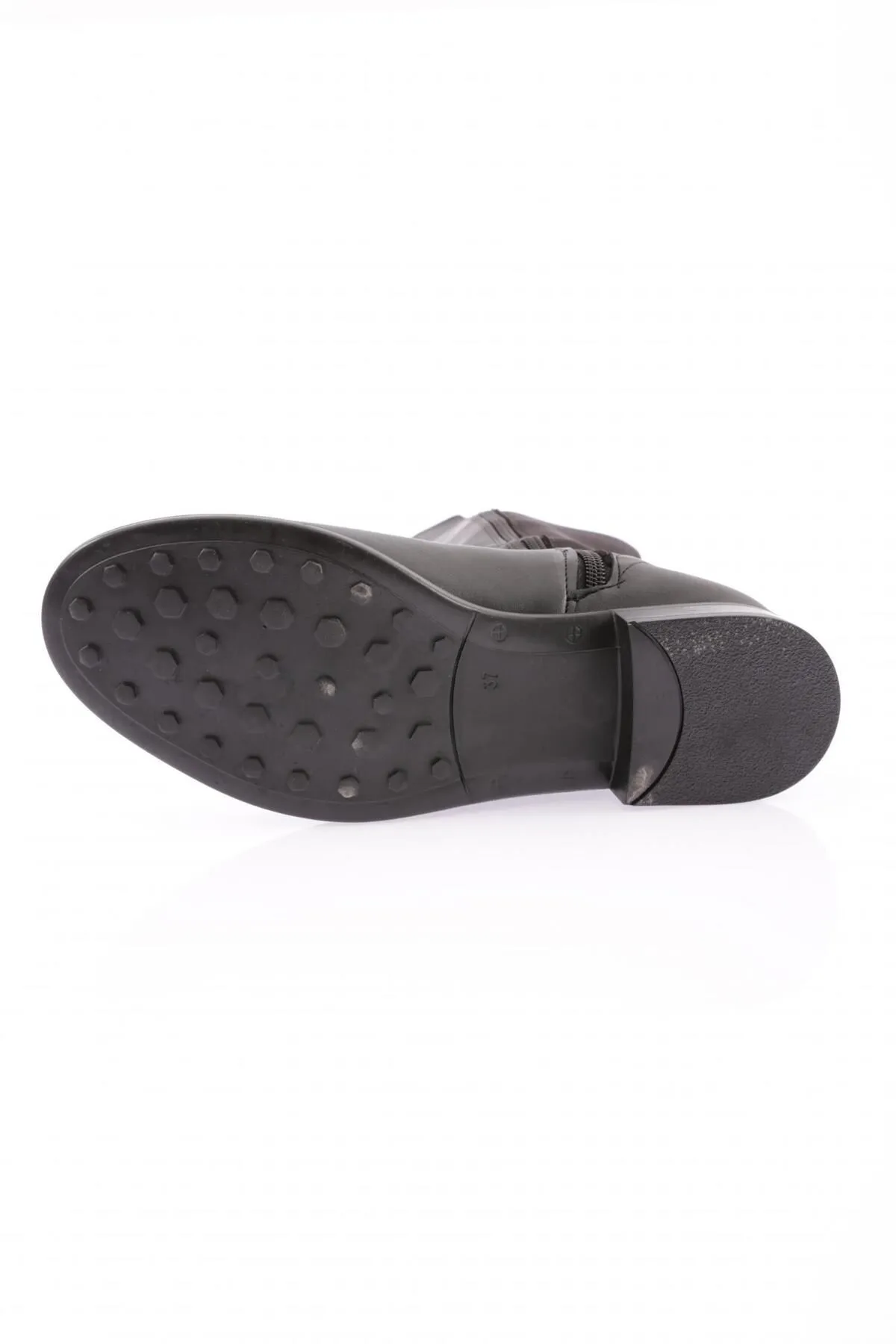 DGN  Schwarze kniehohe Ballerinas für Damen Modell 501 – Stretchbogen und seitlicher Reißverschluss