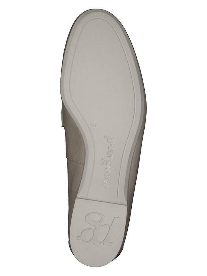 Paul Green Leder-Slipper in Khaki günstig kaufen