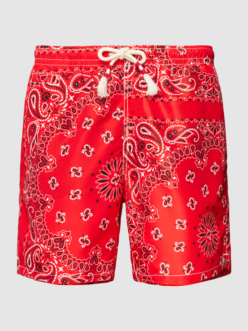 Badehose mit Allover-Print Modell 'CAPRESE' in rot