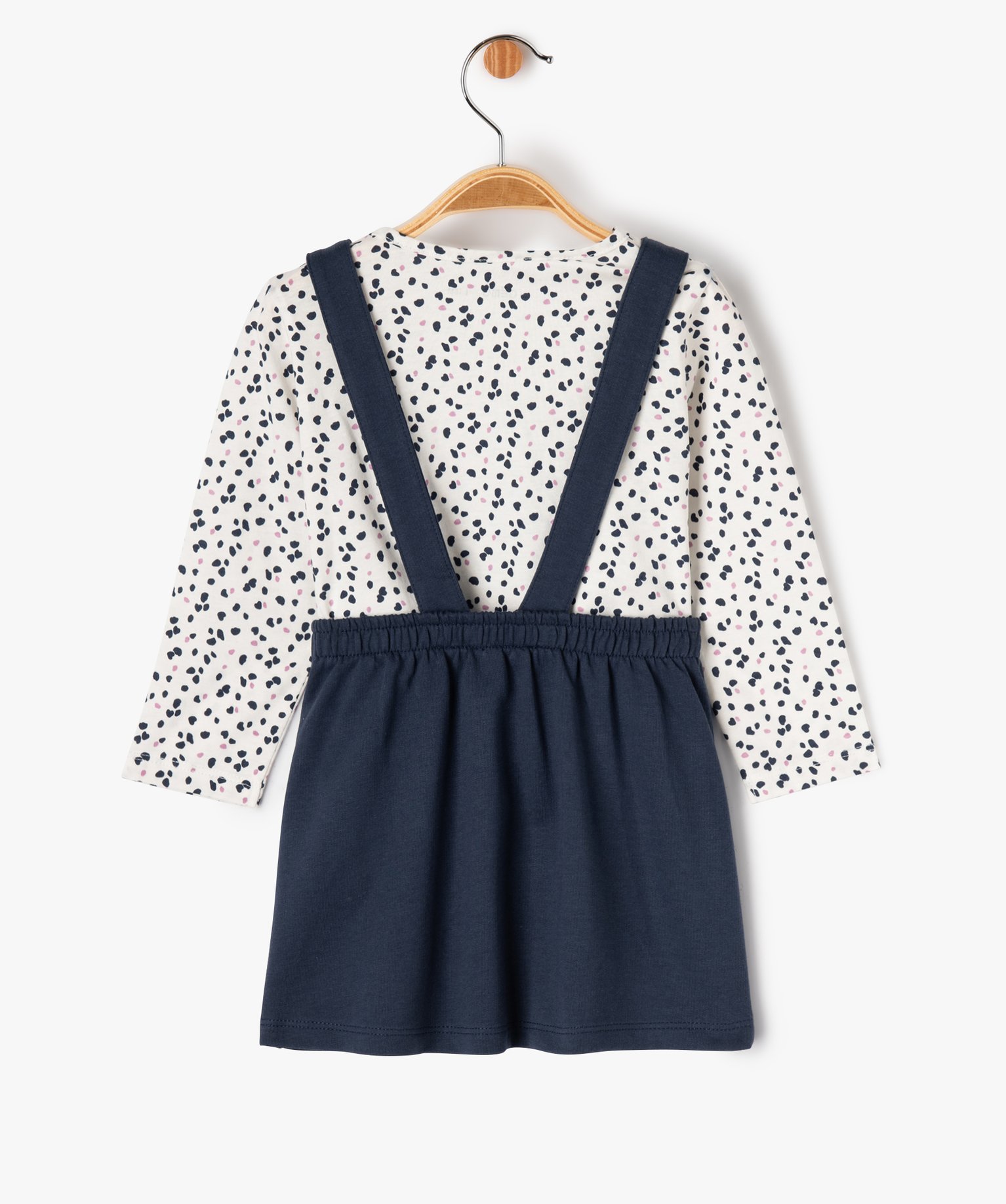 Ensemble 2 pièces robe + tee-shirt manches longues bébé f... bleu fonce | GEMO