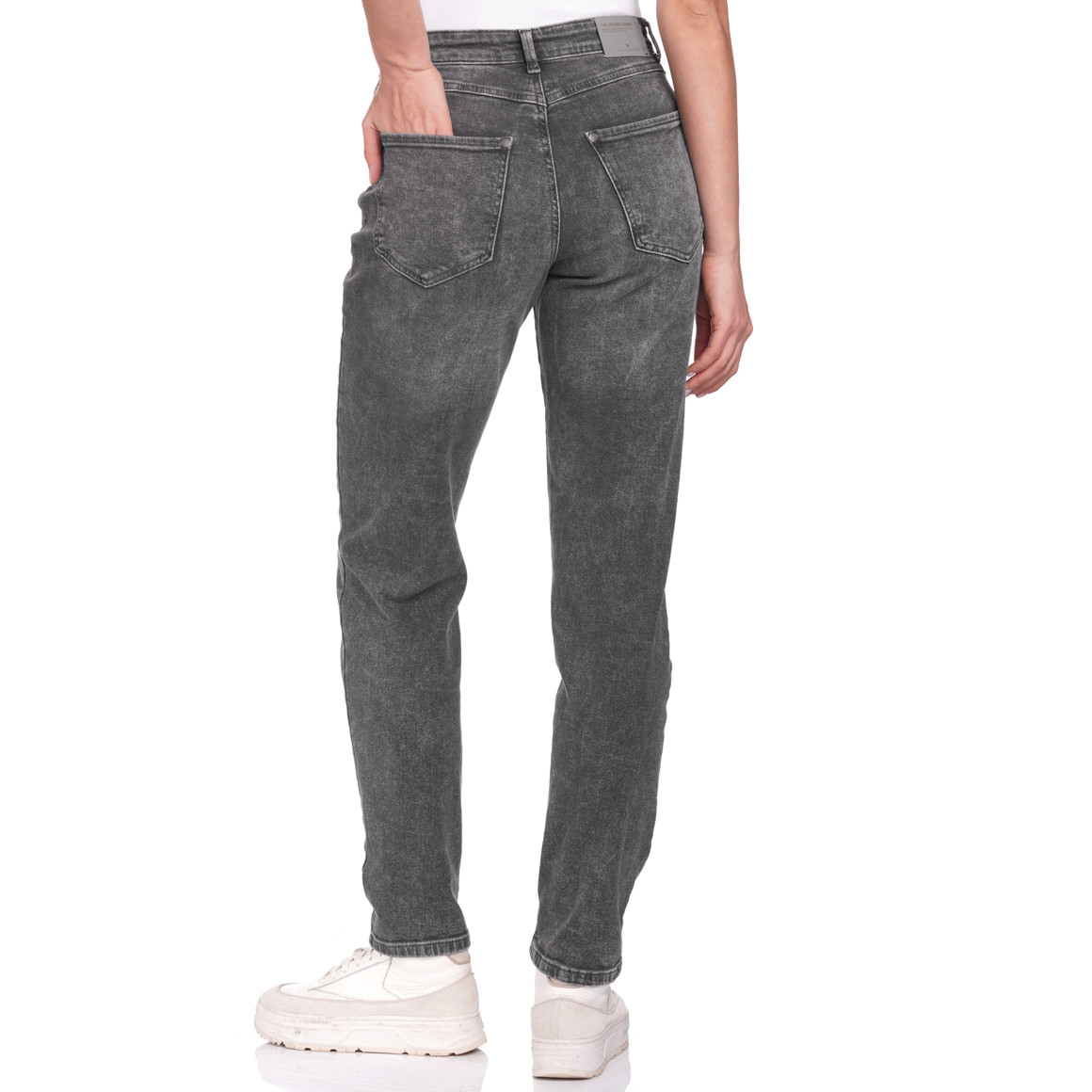 Damen Mom-Jeans mit Used-Waschung