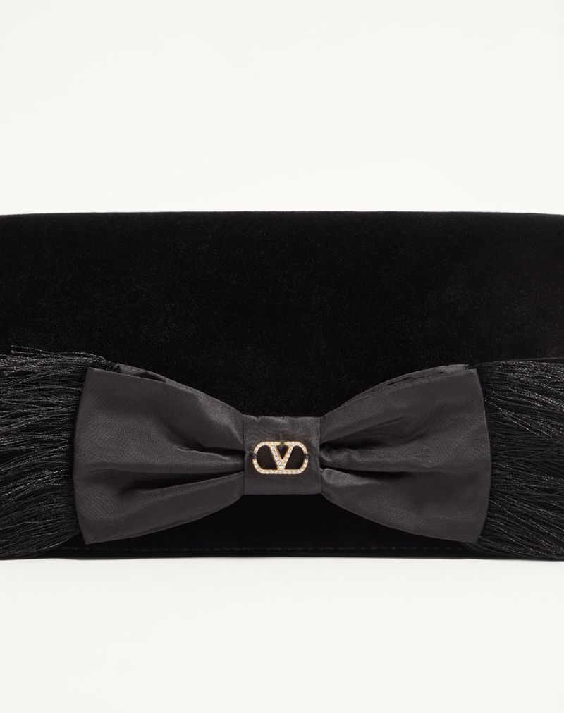 Mini bolsa de ombro de veludo exclusiva VLogo