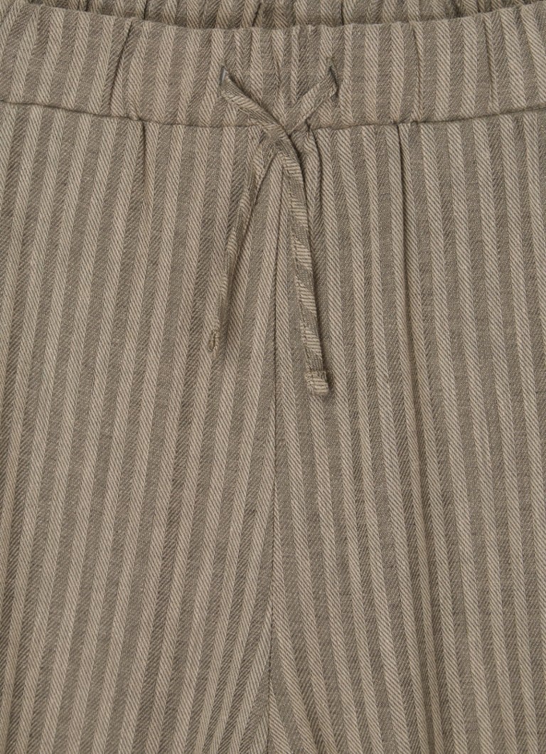 Calça Lil' Atelier NMMLanu de corte afunilado em mistura de linho