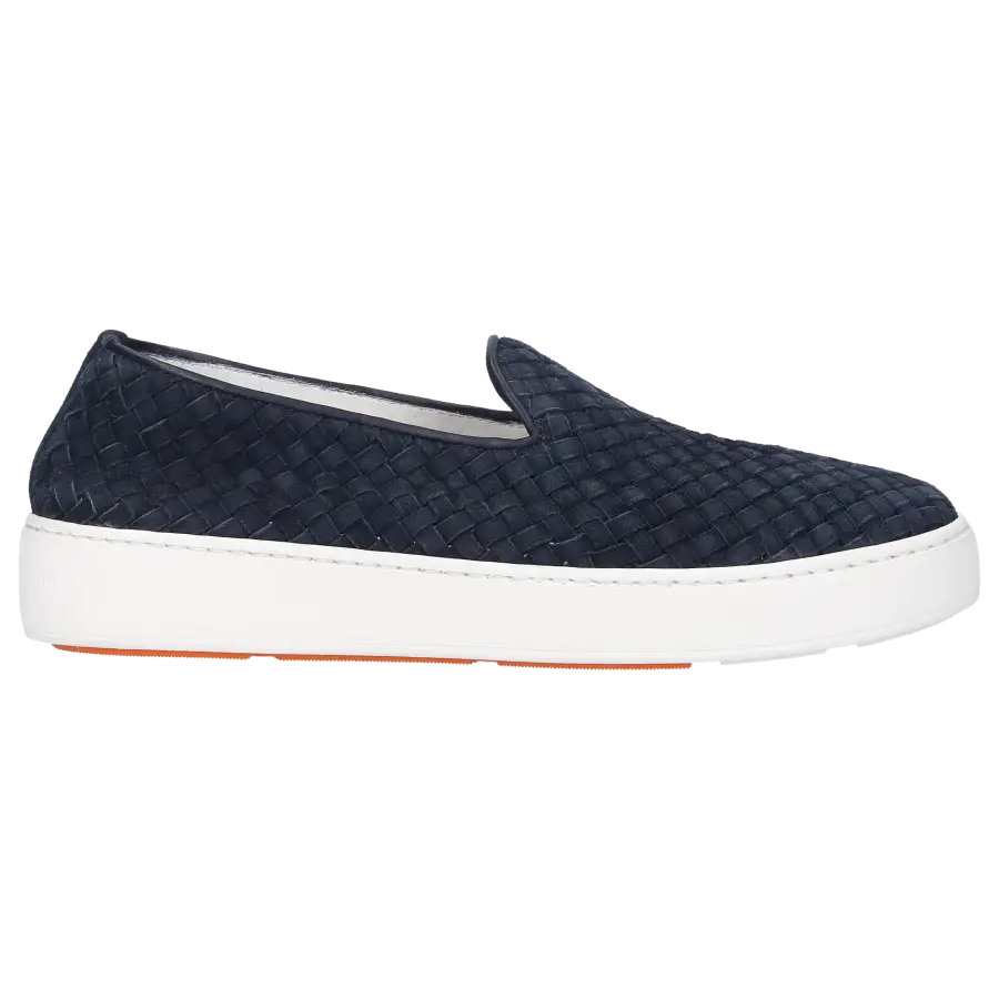 Santoni - Sneaker low 60665 Veloursleder Logo blau - blau