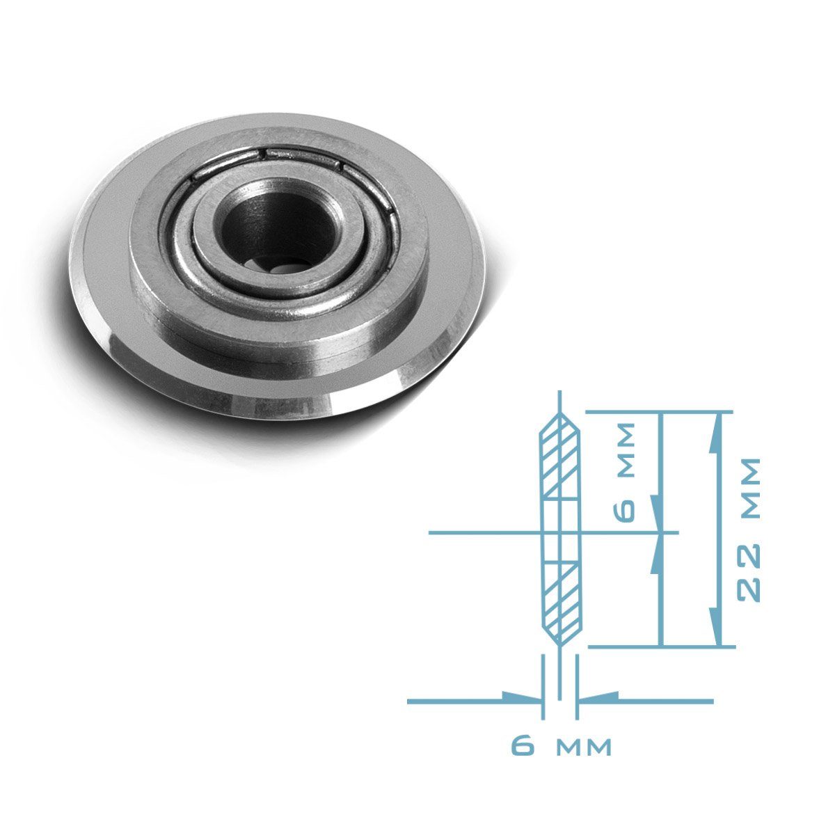 STAHLWERK Fliesenschneider Universal Fliesenschneidrad 22 x 6 x 6 mm, Packung, 1-tlg.
