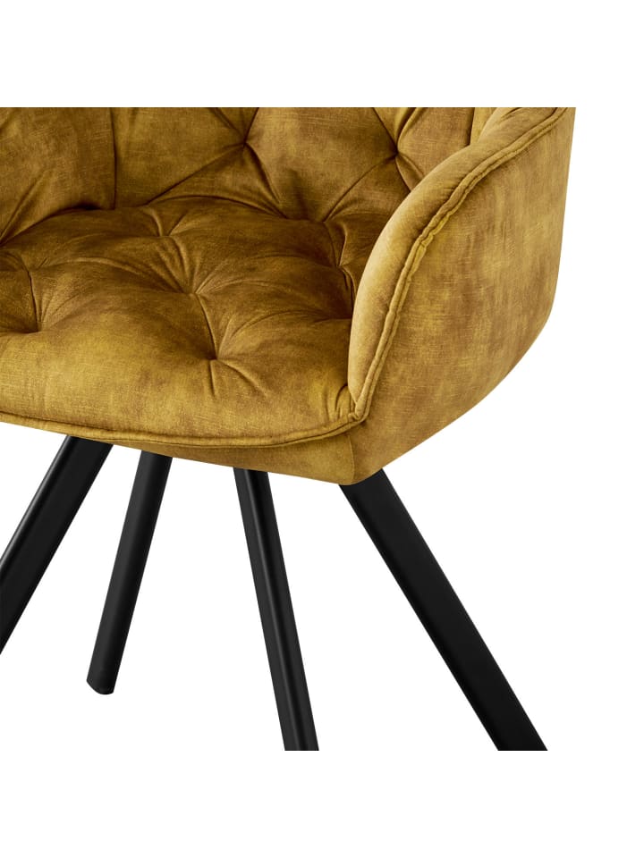 B&D Home 2er-Set: Drehstuhl DIETER in Gelb - (B)56 x (H)84 x (T)61 cm günstig kaufen onesize
