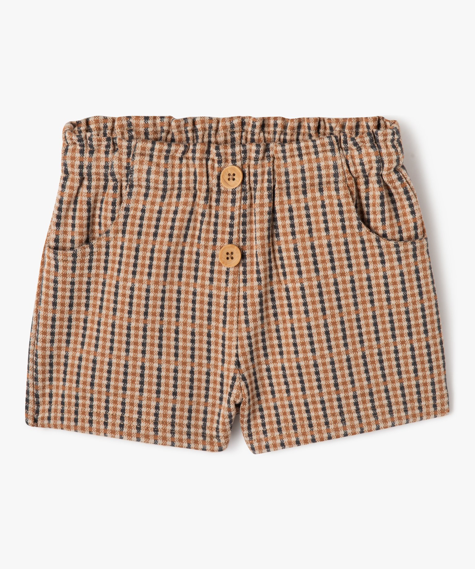 Short ample à carreaux en maille extensible bébé fille carreaux | GEMO
