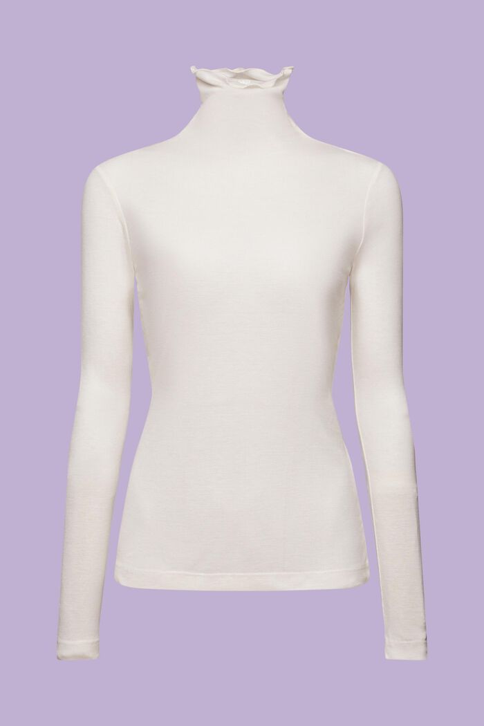 Jersey-Longsleeve mit Rollkragen