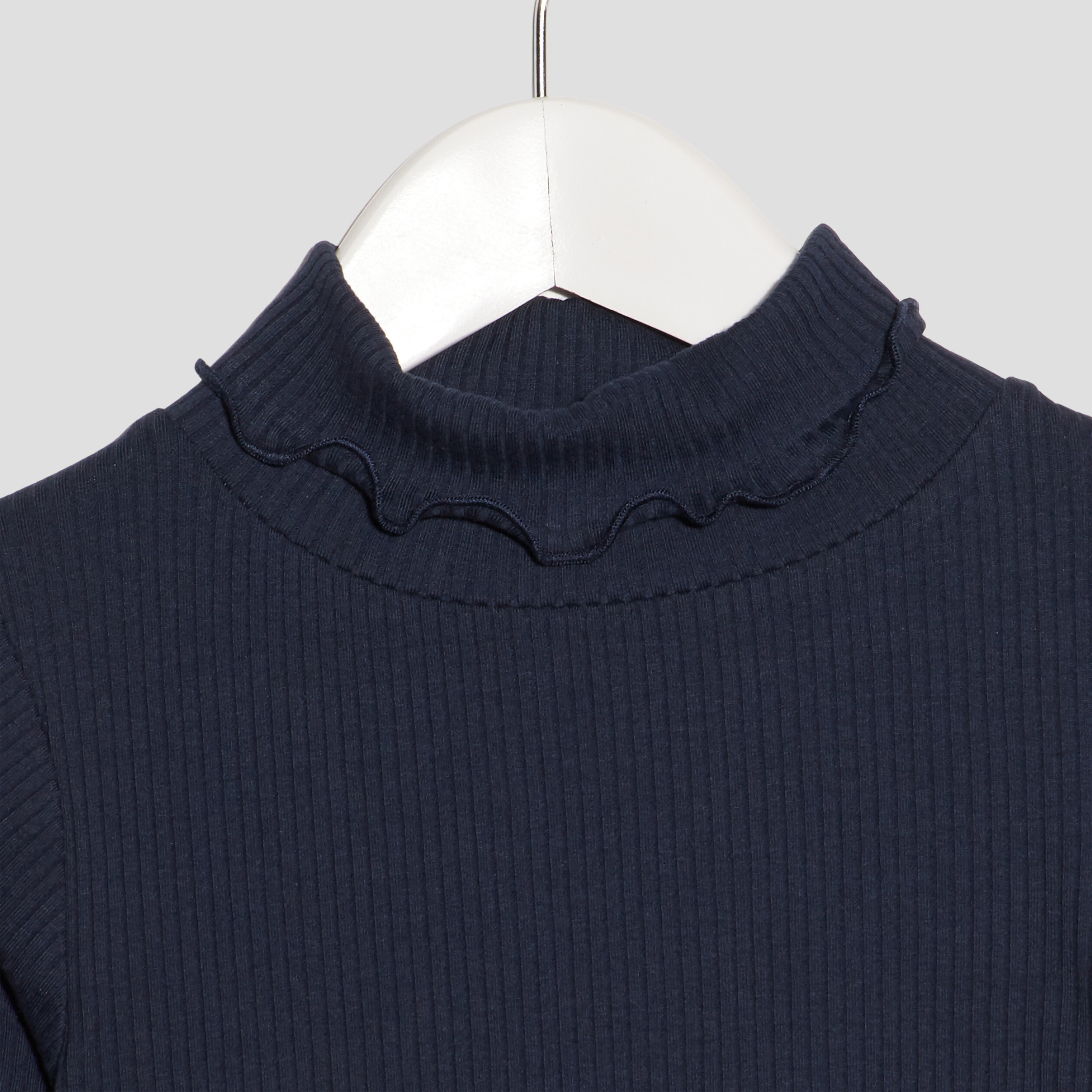 T-shirt avec col roulé bleu marine fille | La Halle