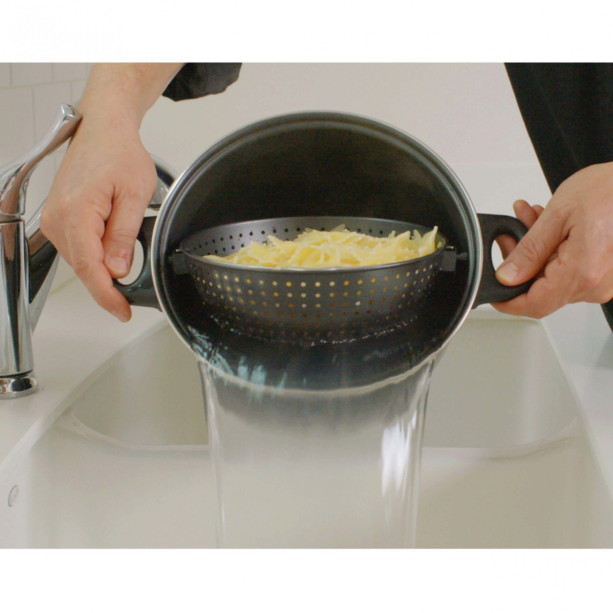 Genius Topf-Set World´s Greatest Pot, Aluminium (2 Kochtöpfe, 2 Siebe, 2 Glasdeckel), Topf 6,3l+3,7l mit Siebeinsatz & Glasdeckel, für alle Herdarten