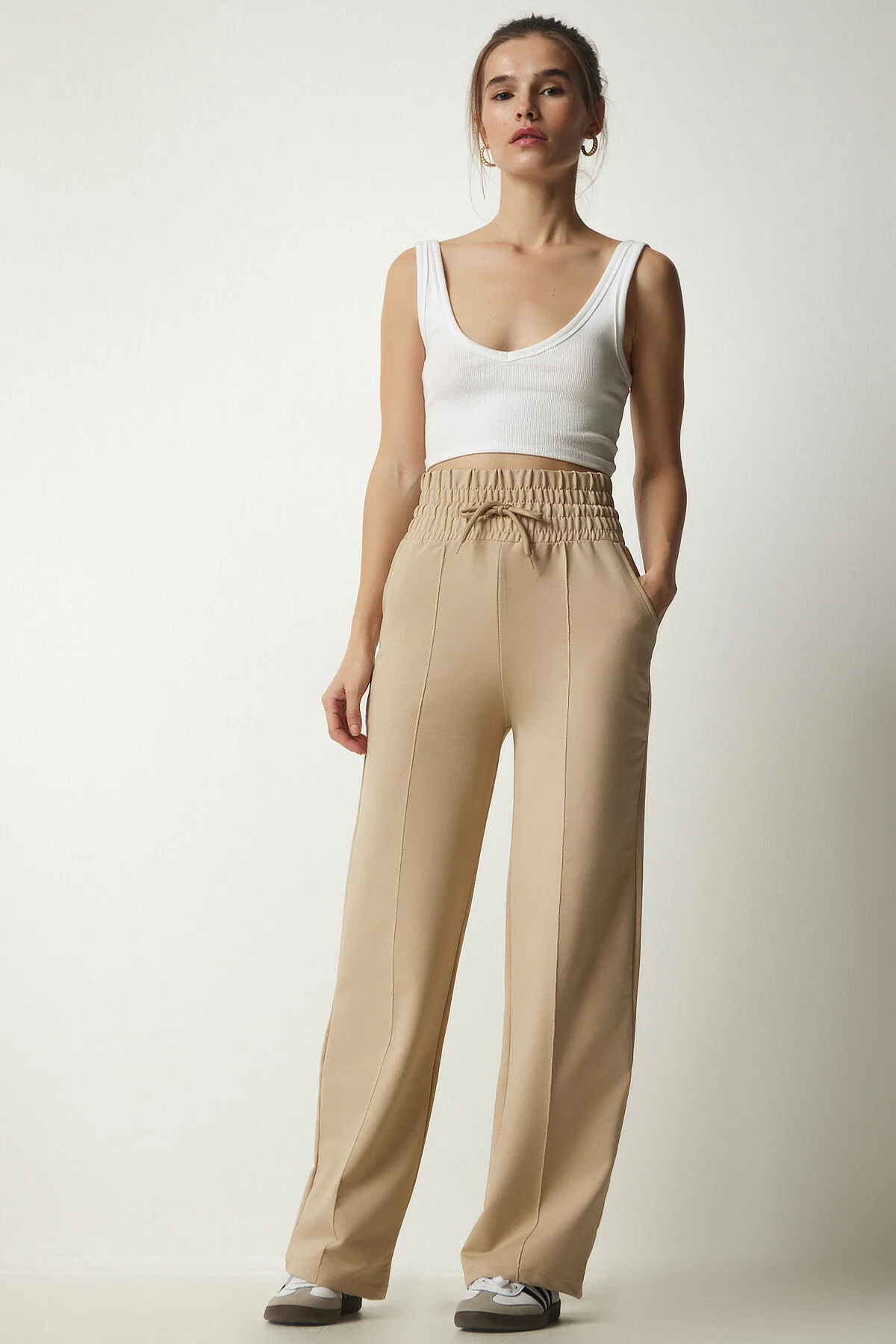 Happiness İstanbul  Jogginghose - Weiß - Wide Leg
