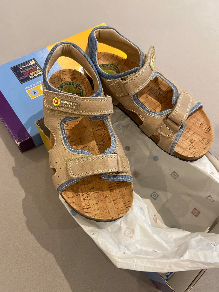 Pablosky Leder-Sandalen in Beige günstig kaufen 34