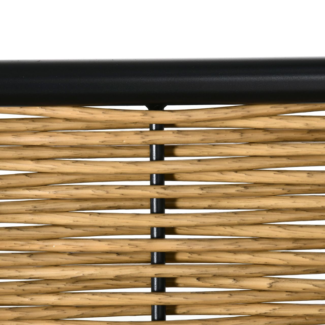Outsunny Polyrattan Gartenmöbel Set 5-teiliges Rattensofa-Set Sitzgruppe Sitzgarnitur für Pause Lounge Teetisch mit Sofa Kissen Aluminium Natur