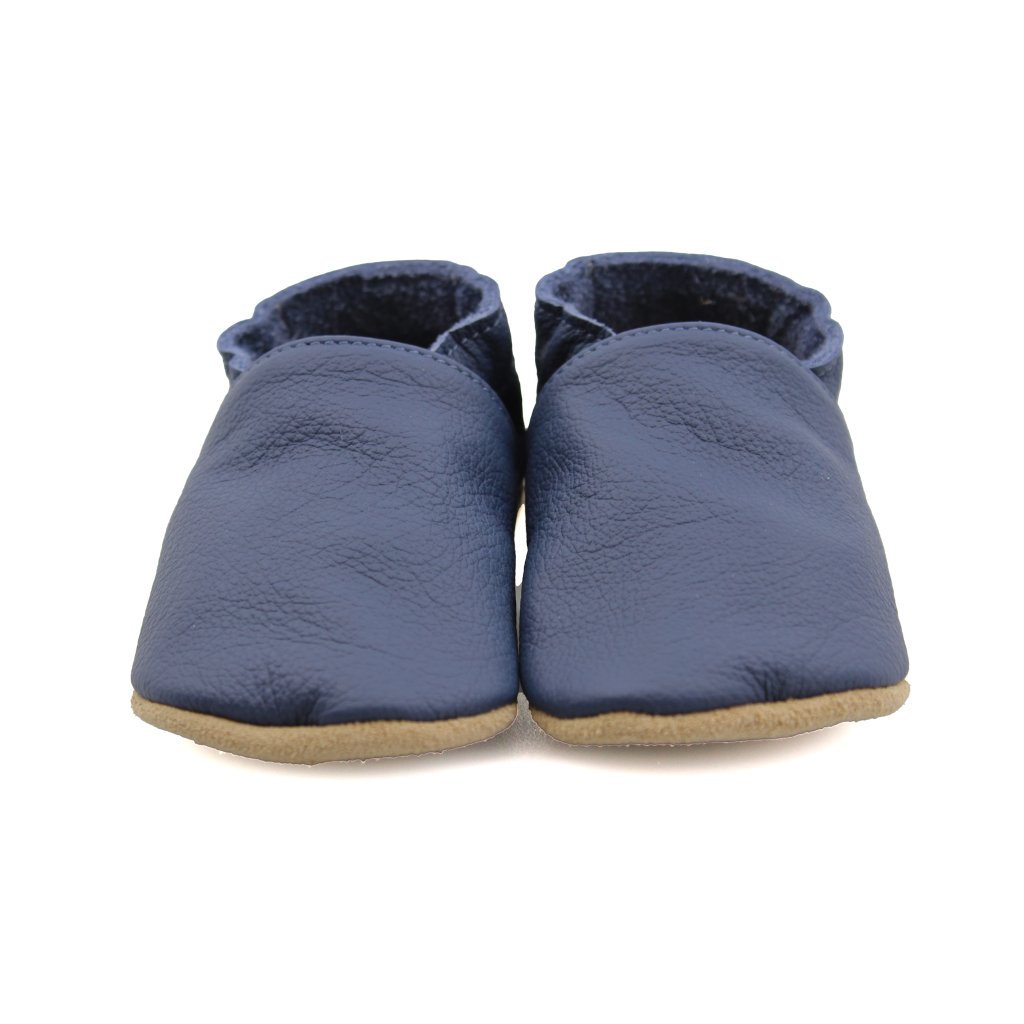 baBice Plain Navy dunkelblaue Krabbelschuhe