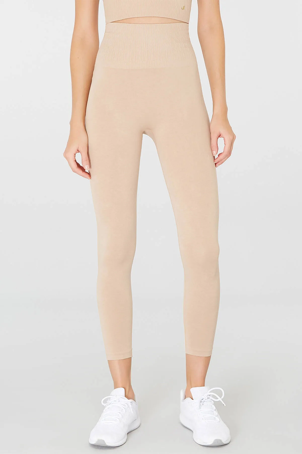 Jerf  Luz Belt Rip Detaillierte, straffende Leggings mit hoher Taille, Beige
