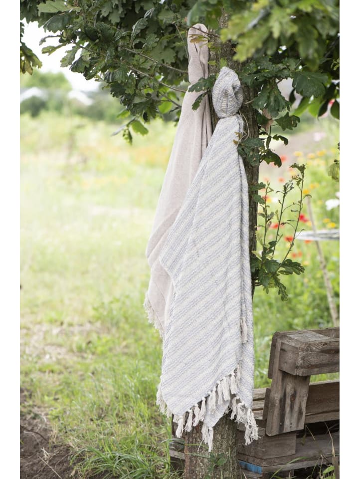 IB Laursen Plaid Hellblau Creme Streifen Muster 130x160 günstig kaufen onesize