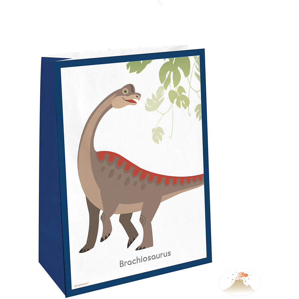 Papiertüten mit Sticker Happy Dinosaur, 4 Stück