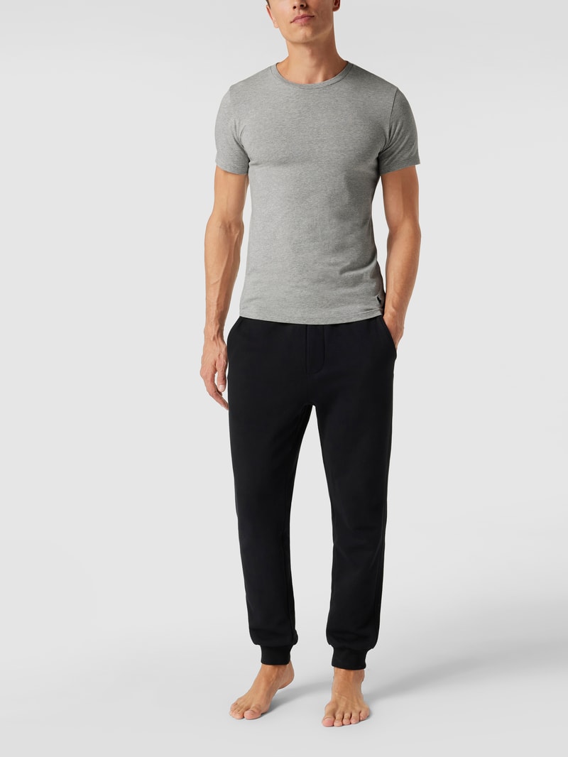 T-Shirt mit Logo-Stitching im 2er-Pack in hellgrau meliert