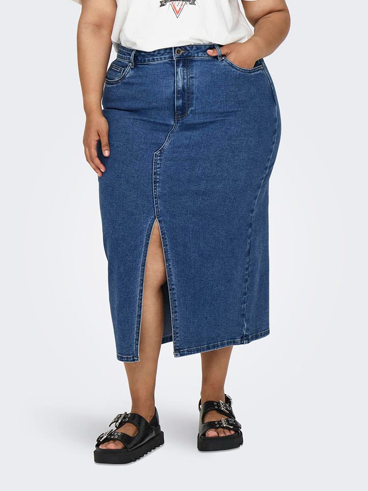 ONLY Carmakoma Jeansrock in Blau günstig kaufen