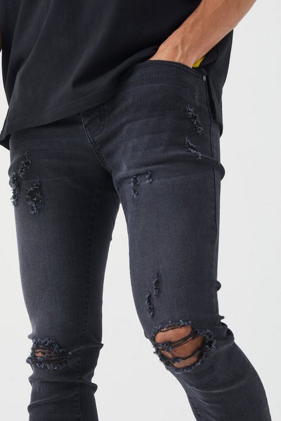 Skinny Stretch Jeans mit Riss am Knie
