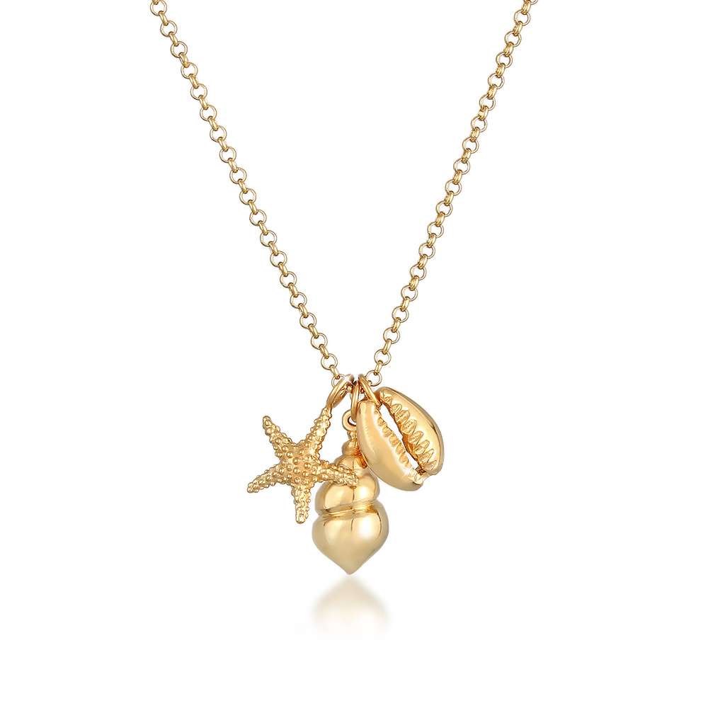 Elli Elli Collier Femmes Pendentif Étoile de Mer Coquillage Maritime en Argent Sterlin Bijoux