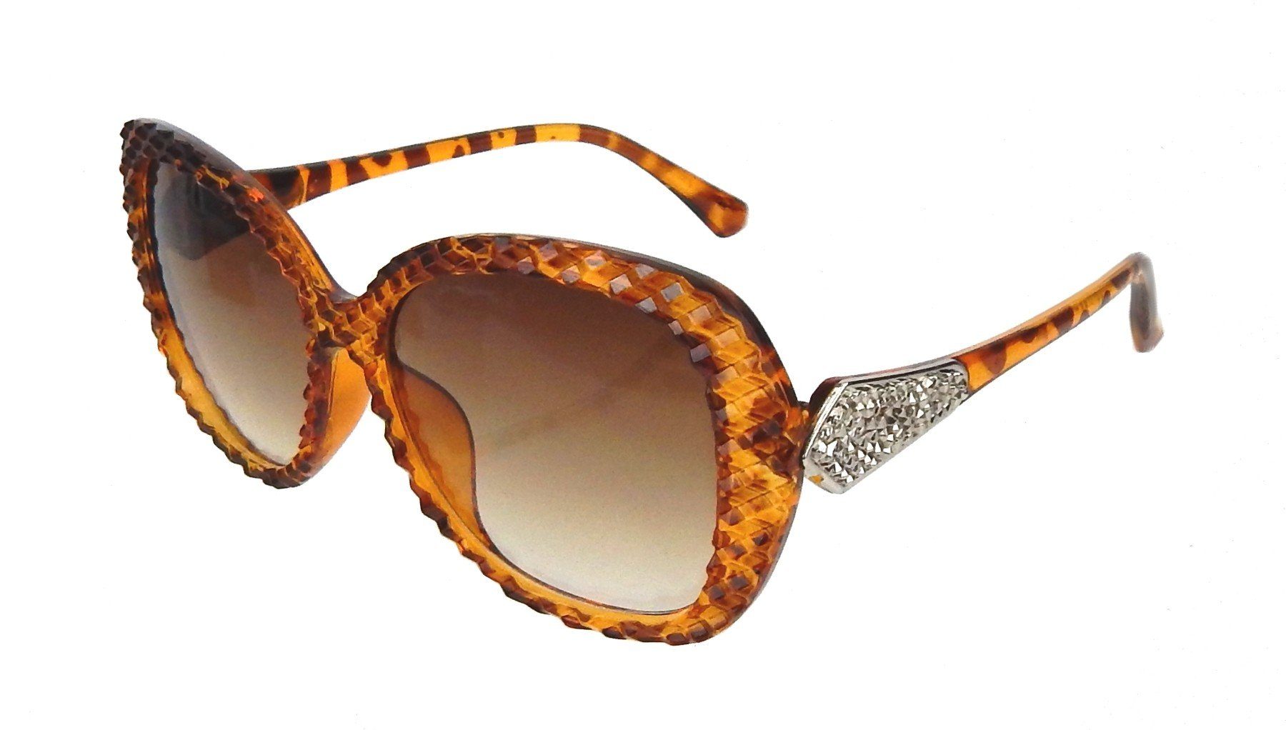 Ella Jonte Sonnenbrille braun silber in Hornoptik mit Prägung Statement-Brille UV 400