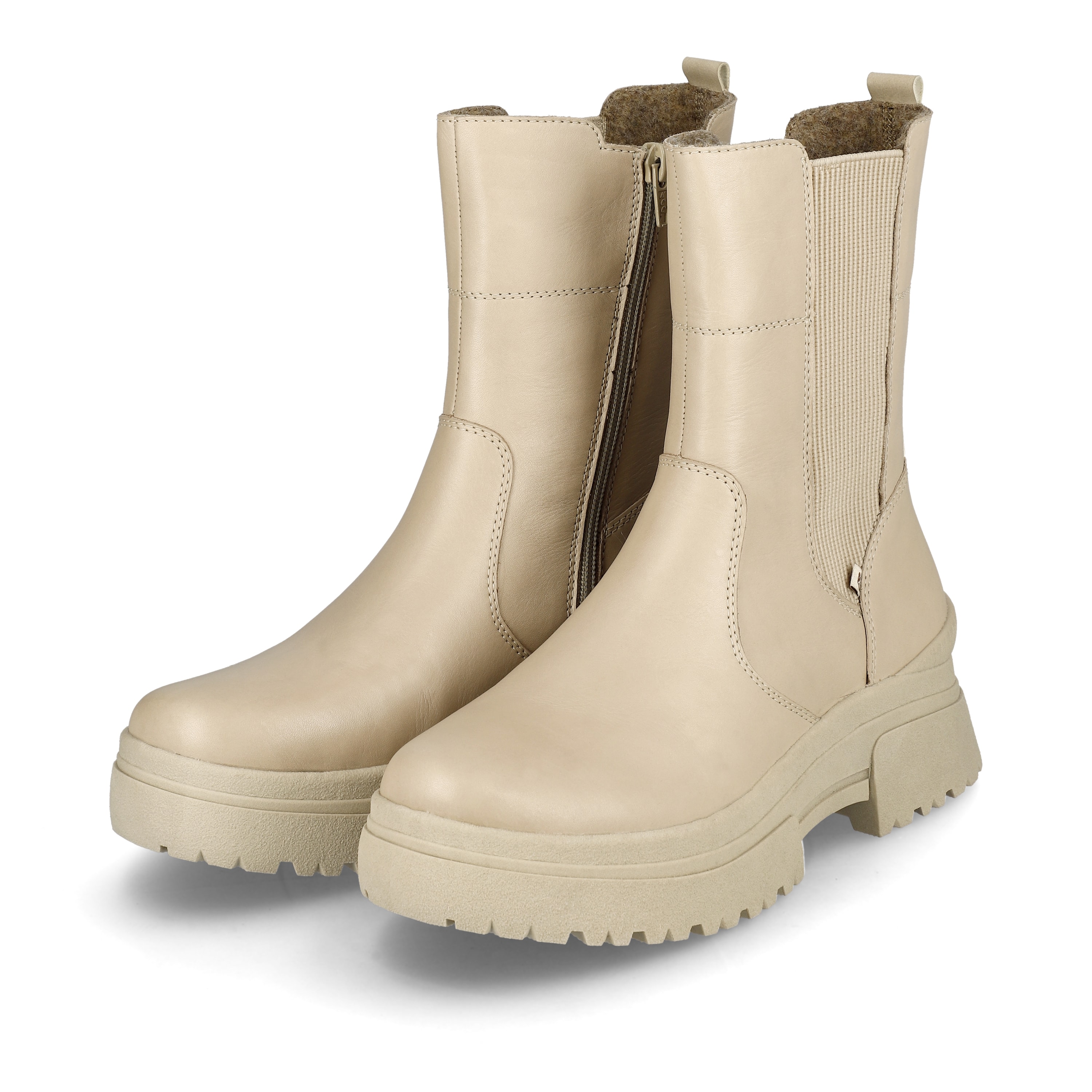 Rieker Damen Chelsea Boots creme beige