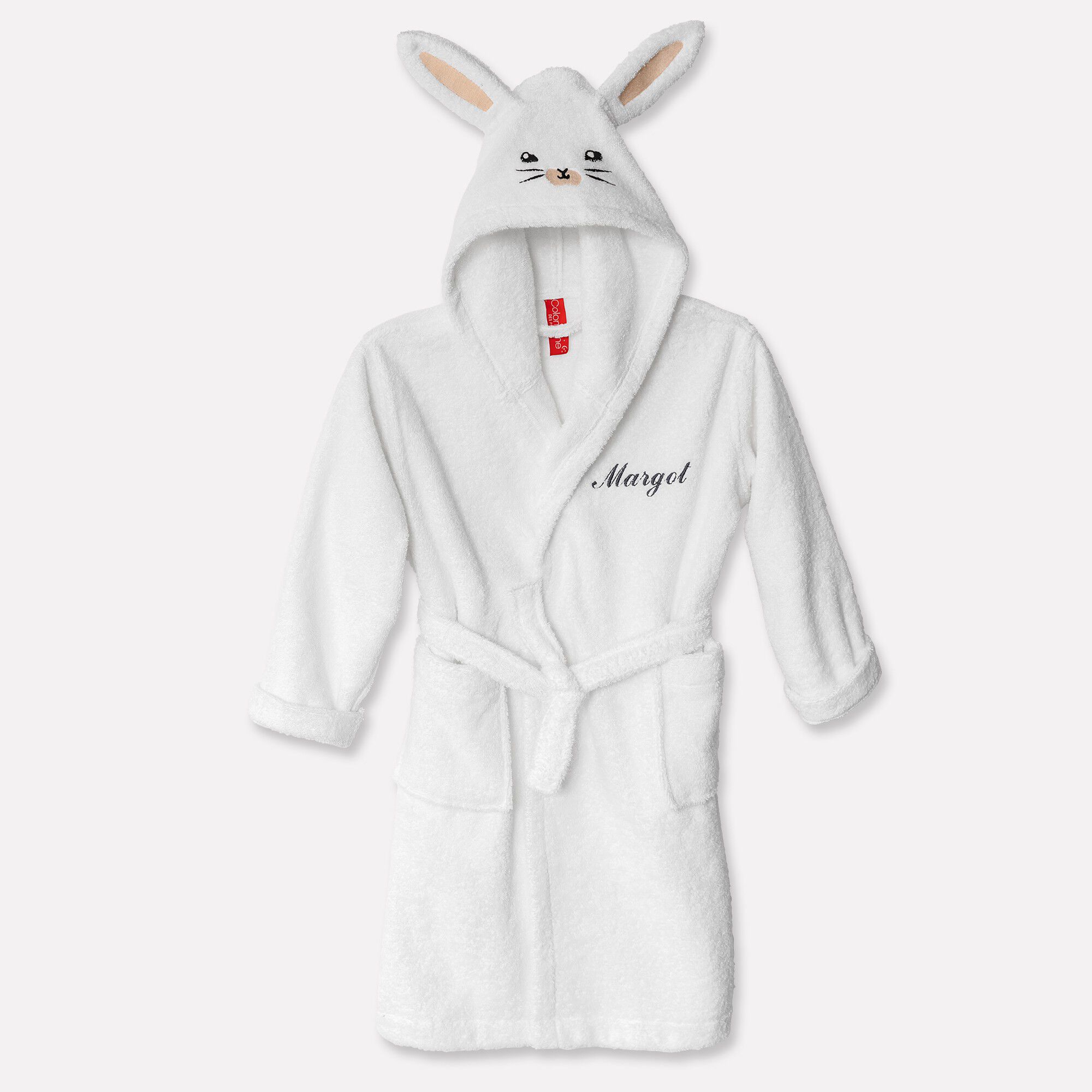 Peignoir de bain enfant personnalisable lapin à capuche