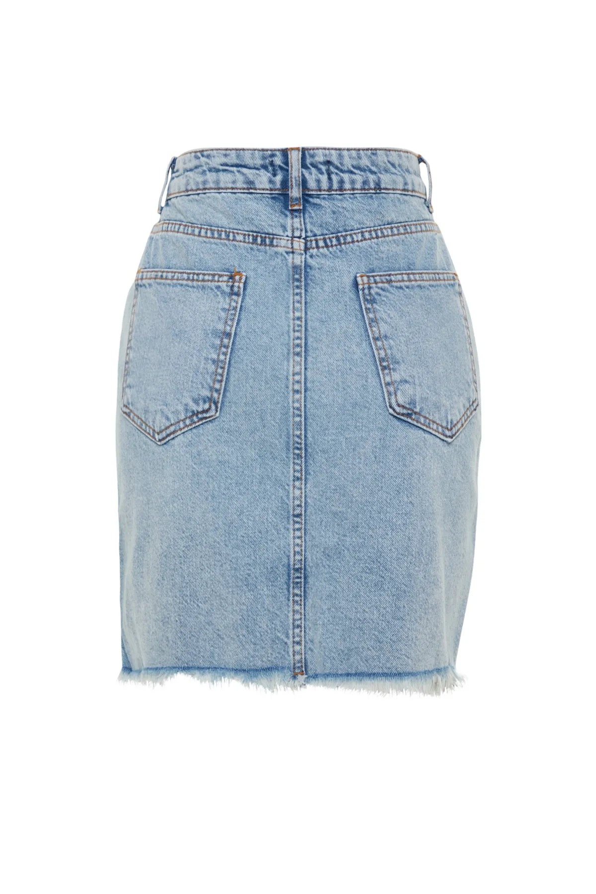 Trendyol Collection  Hellblauer zerrissener Jeansrock TWOSS23ET00287