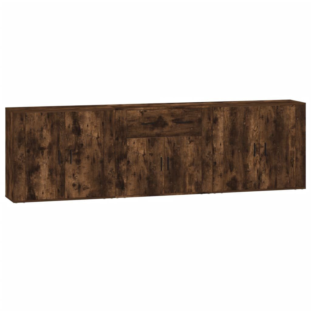 vidaXL Sideboard Sideboards 3 Stk. Räuchereiche Holzwerkstoff (3 St)