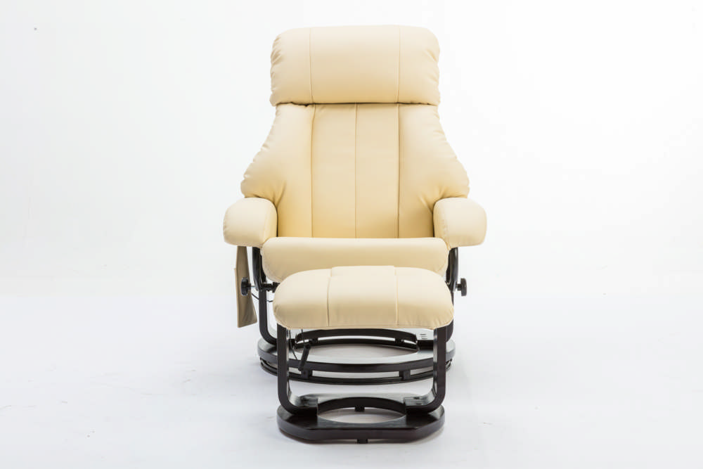 Happy Home Massagesessel mit Fußhocker & Heizfunktion beige